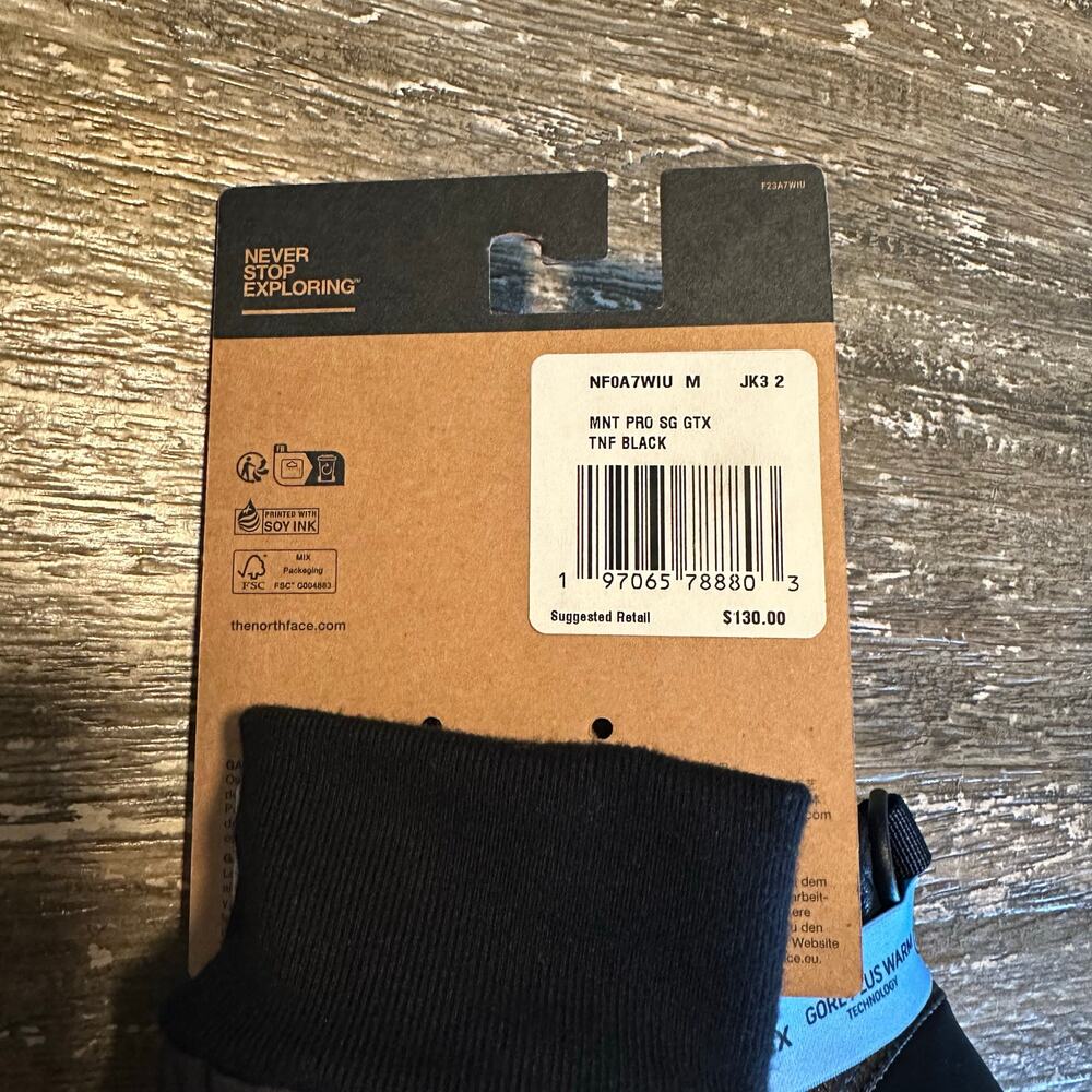 The North Face Montana Pro SG GTX Trigger Mitt Mitten Gore-Tex Mens Black Medium - Picture 4 of 4